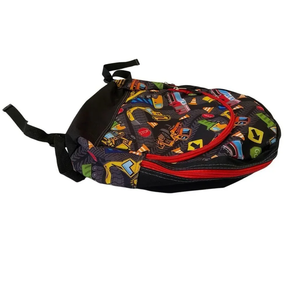 Kids Construction Truck Backpack Cartoon Boys School Utility Vehicle